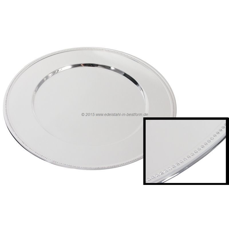 Servierplatten / Serviertabletts / Platzteller mit Perlrand