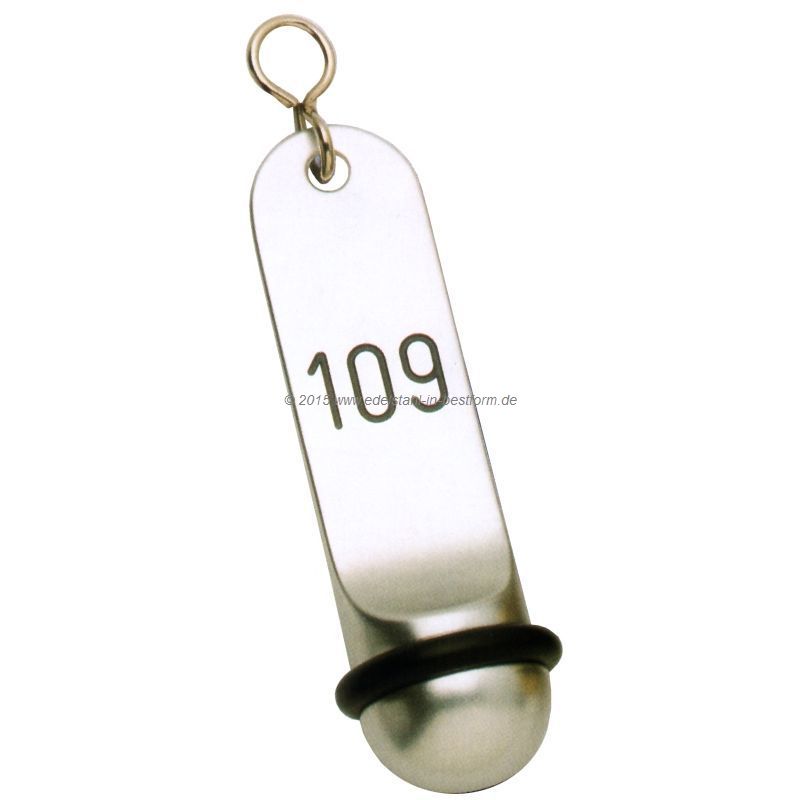 Hotel-Schlüsselanhänger 11,5 cm, Leichtmetall eloxiert Silber, Modell: Klassik