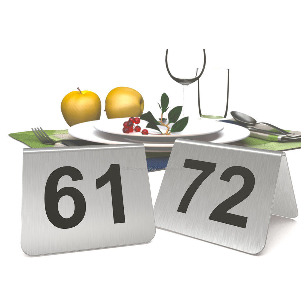 Tischnummern aus Edelstahl, perfekt für die Gastronomie