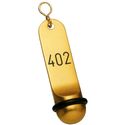 Hotel-Schlüsselanhänger 11,5 cm, Leichtmetall eloxiert Gold, Modell: Klassik